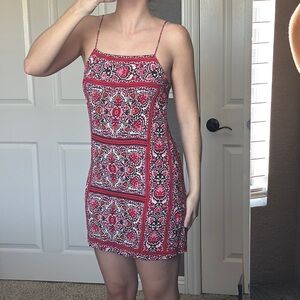 Floral Pink Spaghetti Strap Dress